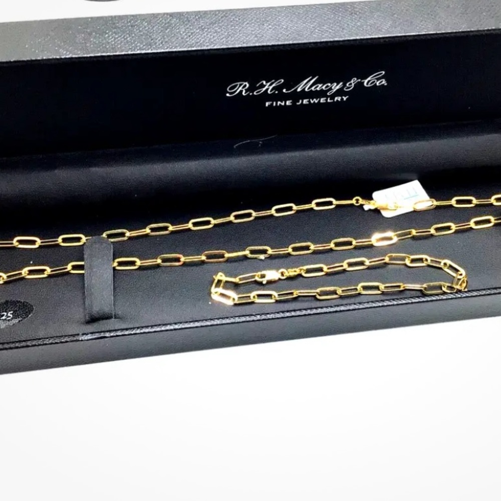 R.H. Macy & Co. Fine Jewelry Paperclip Necklace Bracelet Set
